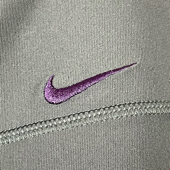 Nike Dri Fit Charcoal Gray Capri with Purple Accent - Picture 3 of 6